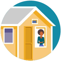Illustration: Woman quarantined to her home