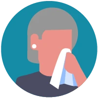 woman covering their mouth when coughing